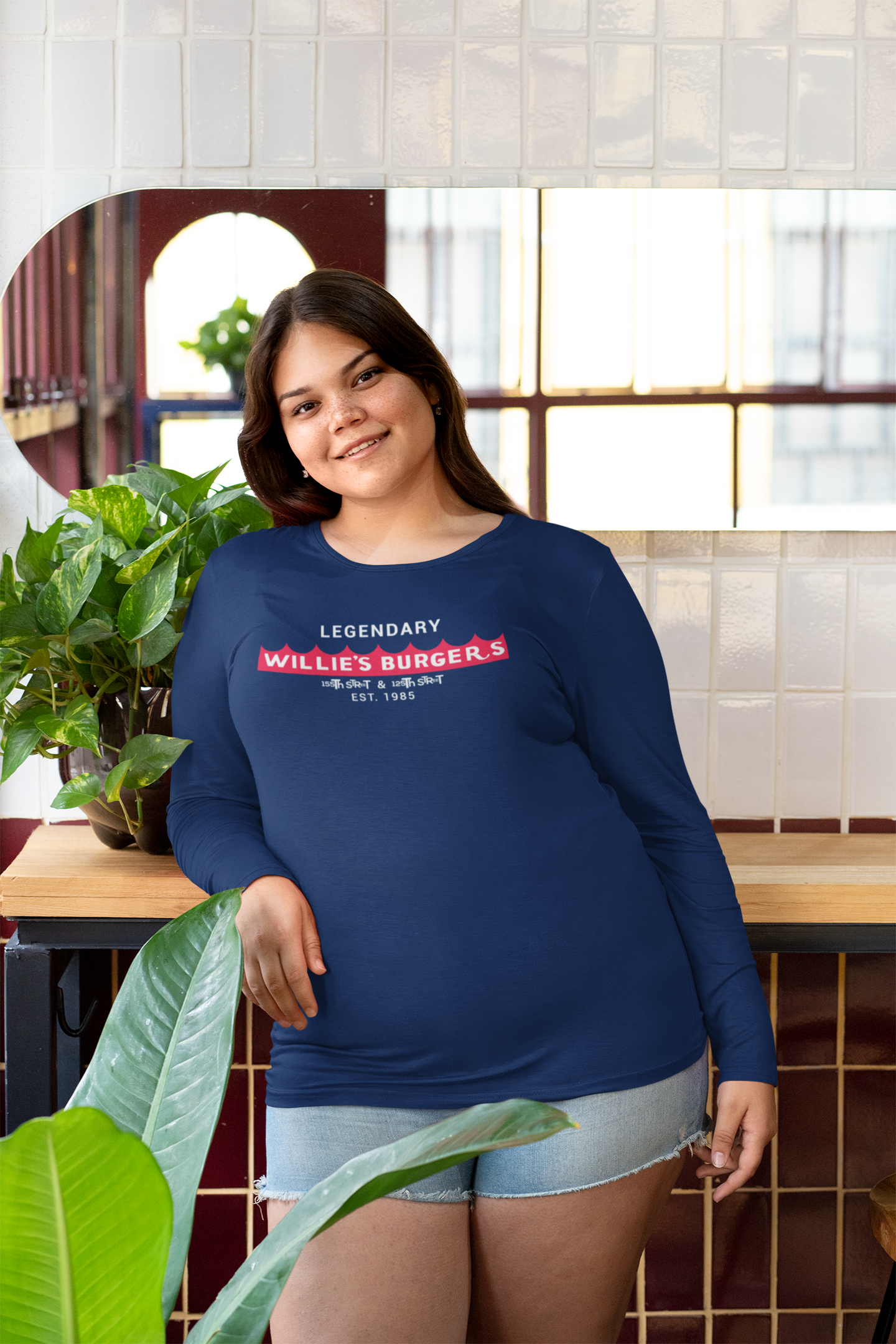 Willies Burgers Banner Long Sleeve Shirt